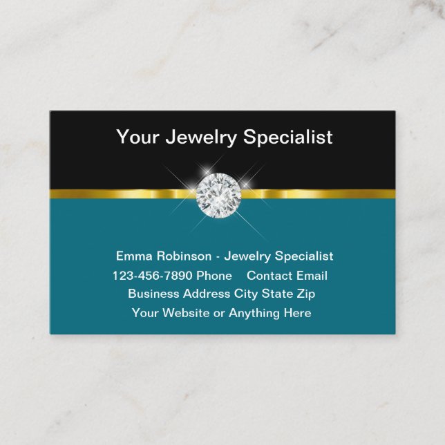 Classy Jewellery Expert Business Card Design (Front)