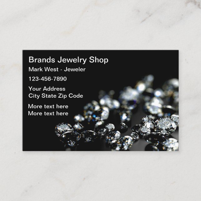 Classy Jewellery Store Business Cards (Front)