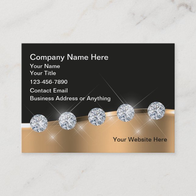 Classy Jewellery Theme Bling Business Cards (Front)