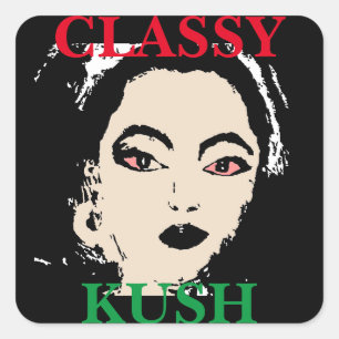 CLASSY KUSH SQUARE STICKER
