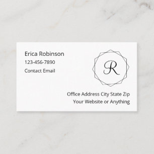 Classy Ladies Monogram Elegant Business Cards