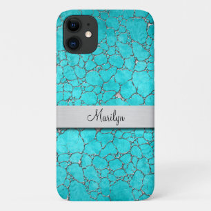 Classy Ladies Monogram Turquoise Pattern Case-Mate iPhone Case