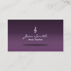 Classy Lavender Purple Music Teacher Business Card