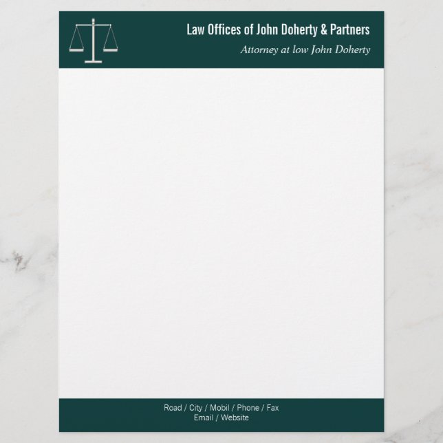 Classy LAW OFFICES | Perfect Personalized Letterhead (Front)