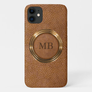 Classy Leather Look Monogram Style Case-Mate iPhone Case