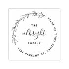Classy Leaves Wreath Round Family Return Address