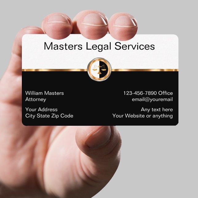 Classy Legal Services Attorney Business Cards (Creator Uploaded)