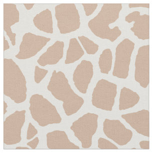 Classy Light Brown Giraffe Print Monogram and Name Fabric