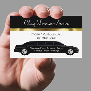 Classy Limousine Chauffeur Service Business Card