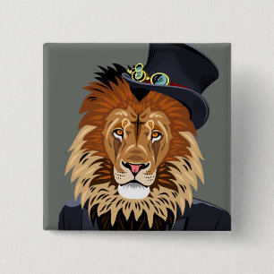 Classy Lion 15 Cm Square Badge