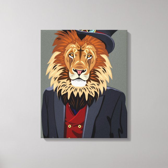 Classy Lion Canvas Print (Front)