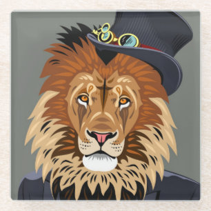 Classy Lion Glass Coaster