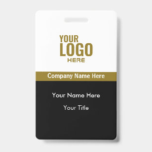 Classy Logo Business Name Badges ID Badge