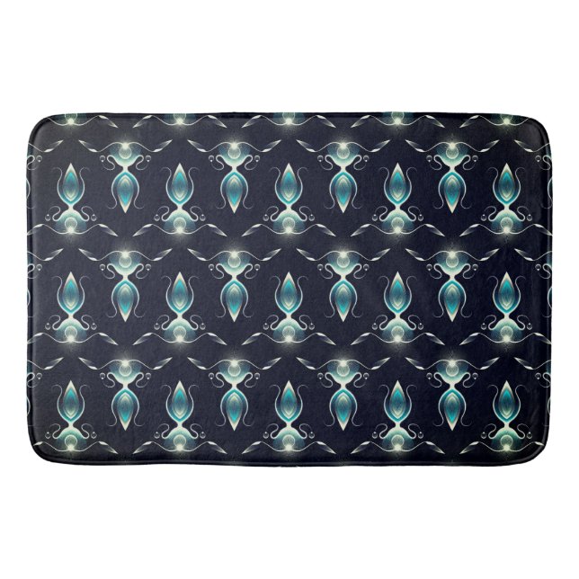 Classy Look of Blue Gems with Glowing Light Bath Mat (Front)