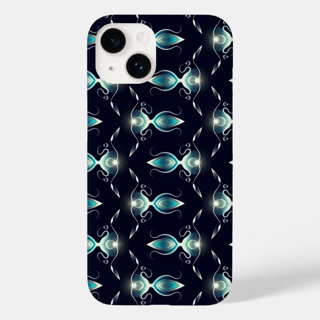 Classy Look of Blue Gems with Glowing Light Case-Mate iPhone Case (Back)