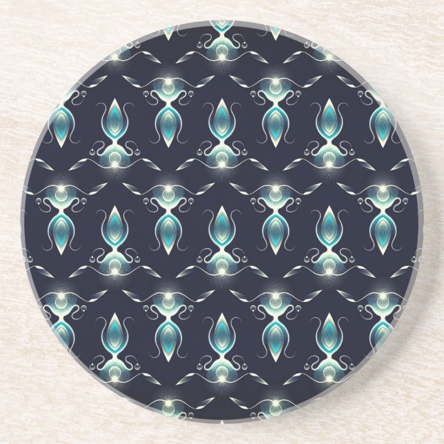 Classy Look of Blue Gems with Glowing Light Coaster (Front)