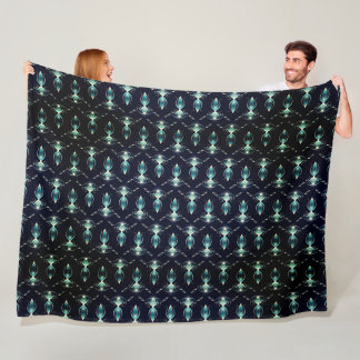 Classy Look of Blue Gems with Glowing Light Fleece Blanket