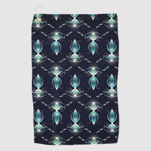 Classy Look of Blue Gems with Glowing Light Golf Towel