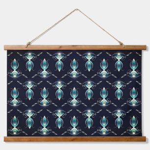 Classy Look of Blue Gems with Glowing Light Hanging Tapestry