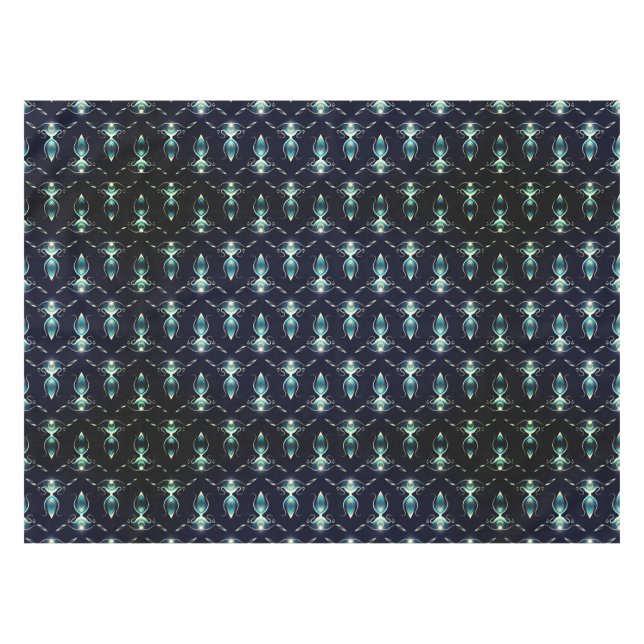 Classy Look of Blue Gems with Glowing Light Tablecloth (Front (Horizontal))