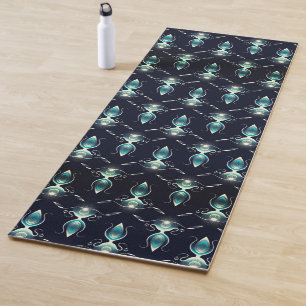 Classy Look of Blue Gems with Glowing Light Yoga Mat