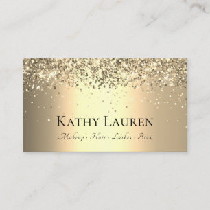 Classy Luxurious Light Gold Glitter Customisable Business Card