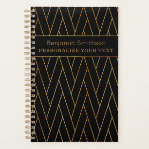 Classy Luxury Abstract Black Gold Professional Planner