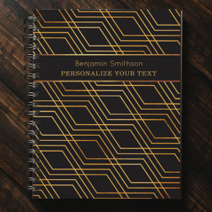 Classy Luxury Abstract Black Gold Professional Planner