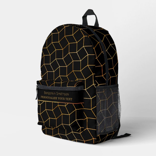     Classy Luxury Abstract Black Gold Professional Printed Backpack (Back Corner Right)