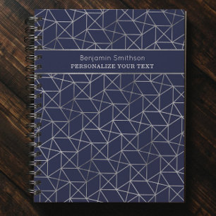 Classy Luxury Abstract Navy Blue Grey Professional Planner