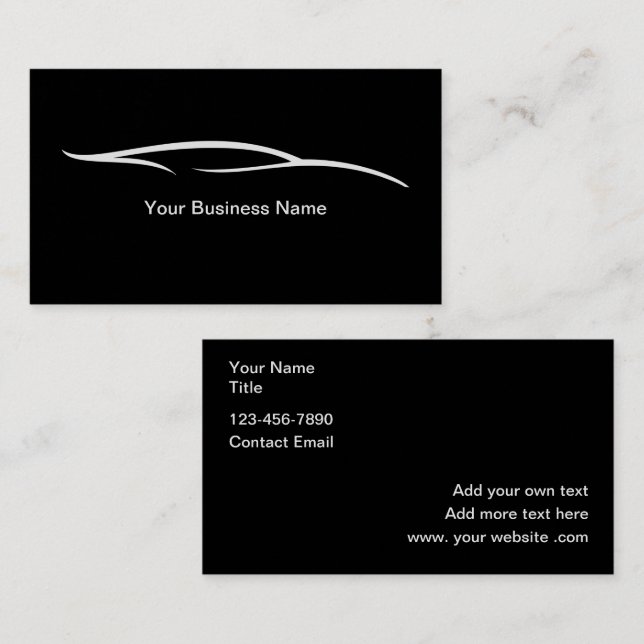 Classy Luxury Automotive Black Core  Business Card (Front/Back)