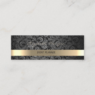 Classy Luxury Elegant ,Damask,Faux Gold Mini Business Card