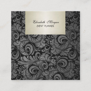 Classy Luxury Elegant ,Damask Square Business Card