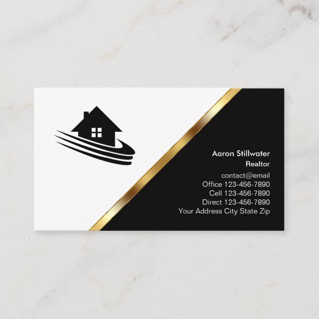 Classy Luxury Real Estate Business Card (Front)