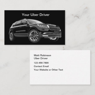 Classy Luxury Uber Driver Business Cards