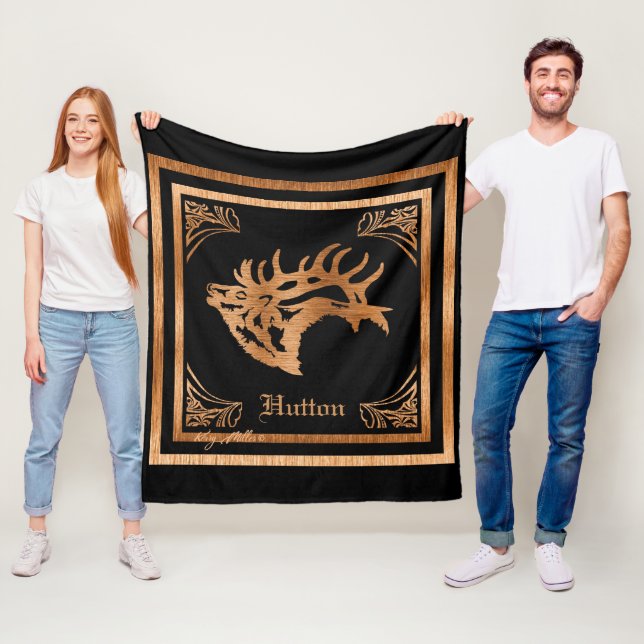 Classy Majestic Bull Elk Fleece Blanket (In Situ)