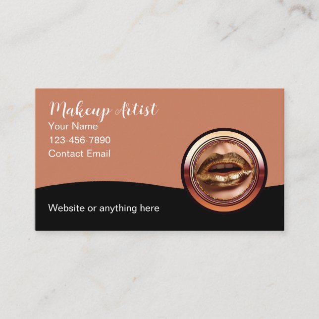 Classy Makeup Artist Business Cards (Front)