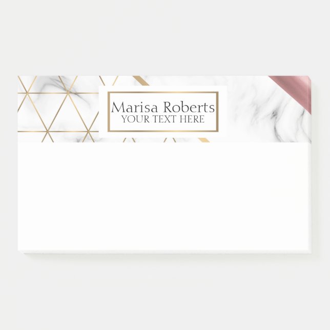 Classy Marble Design gold and rose gold details Post-it Notes (Front)