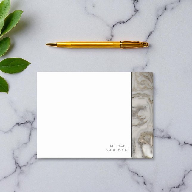 Classy Marble Edge with Your Name Post-it Notes (Creator Uploaded)