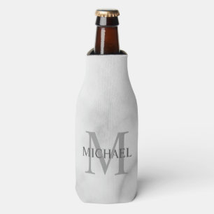 Classy Marble Personalised Monogram and Name Bottle Cooler