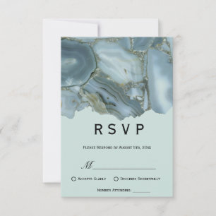 Classy Marble RSVP Wedding Card