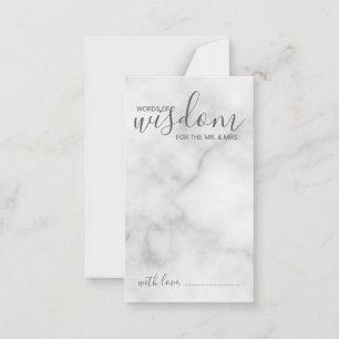 Classy Marble Wedding Advice and Wishes Card