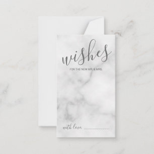 Classy Marble Wedding Advice and Wishes Card