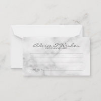 Classy Marble Wedding Advice and Wishes Card