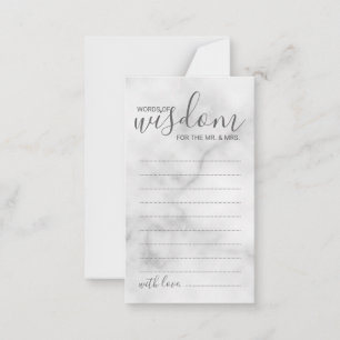 Classy Marble Wedding Advice and Wishes Card