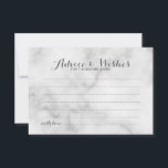 Classy Marble Wedding Advice and Wishes Card<br><div class="desc">Add a personal touch to your wedding with an elegant wedding advice and wishes card. This advice card features title in grey modern elegant calligraphy font style and details in grey sans serif font style on white marble background. Perfect for wedding, baby shower, birthday party, bridal shower, bachelorette party and...</div>