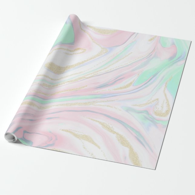 Classy marbleised abstract design wrapping paper (Unrolled)