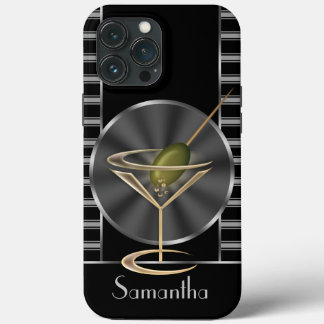 Classy Martini Cocktail Glass Personalised iPhone 13 Pro Max Case