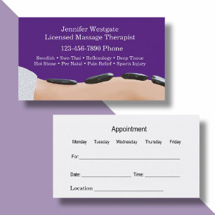 Classy Massage Appointment Business Cards
