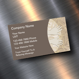 Classy Massage Hands Modern Magnetic Business Card